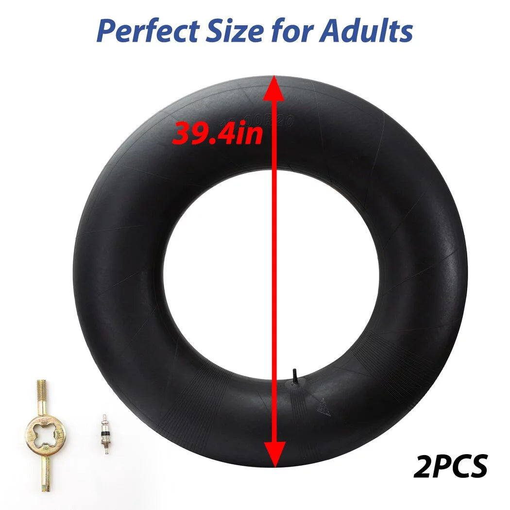 2PCS River Tubes for Adults, Heavy Duty Snow Tubes for Snow Sledding, 39inch Large Rubber Snow & aqua Tire Tubes, Pool Closing Inner Tubes, Rubber Pool Float Inner Tubes