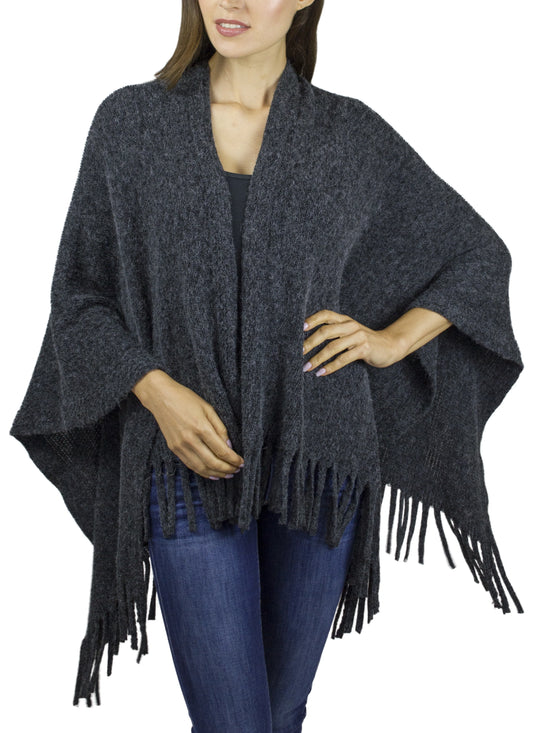 Adrienne Vittadini Women's Textured Wrap with Fringe