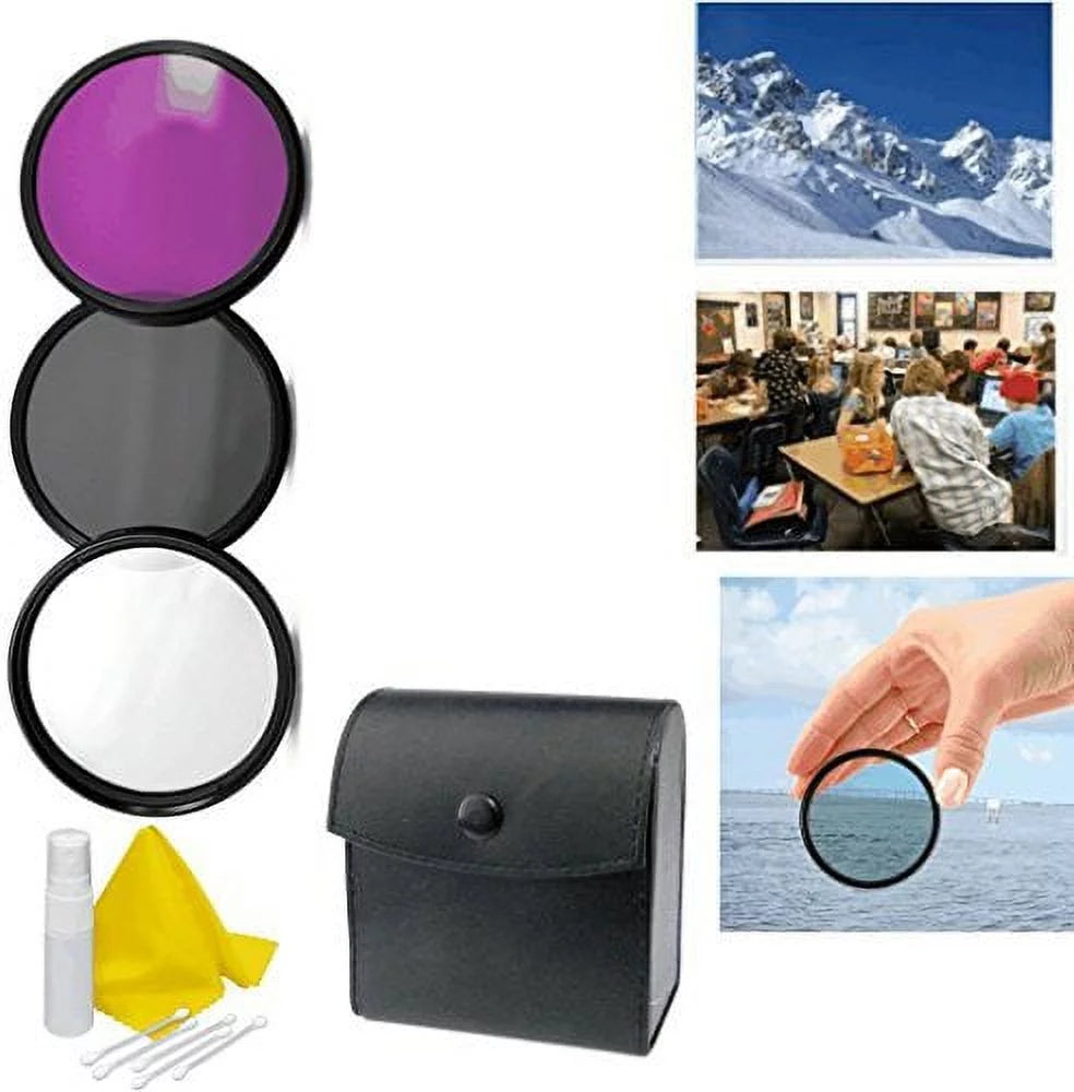 Alpha A6000 Appropriate 3-Piece Multiple Coated Filter Kit 55mm + 3pc Cleaning Kit