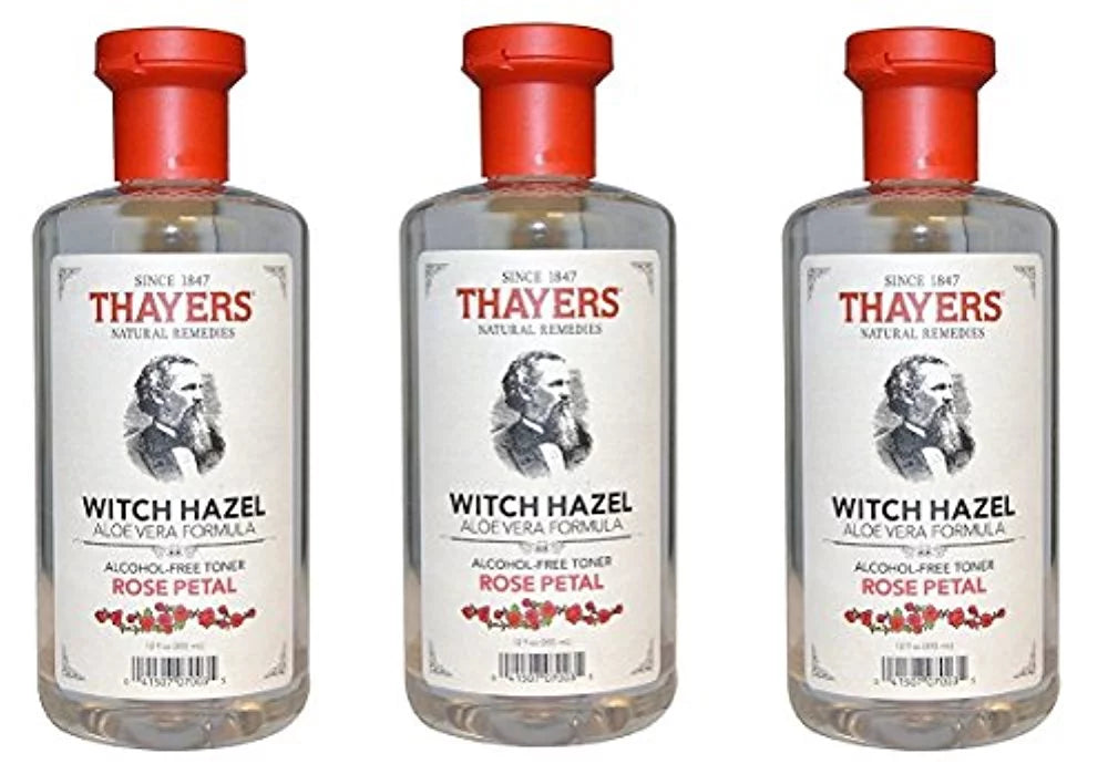 3 Pack - Thayers Witch Hazel Aloe Vera Toner, Rose Petal, 12 fl oz