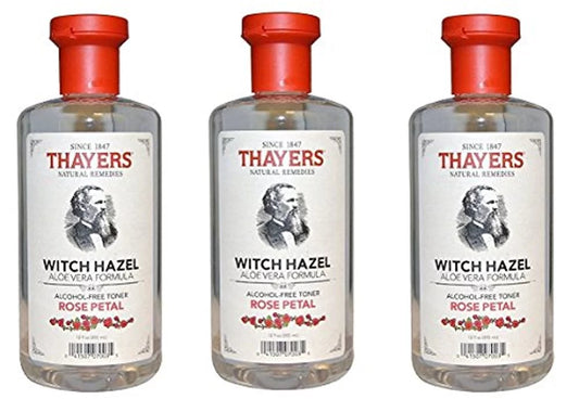 3 Pack - Thayers Witch Hazel Aloe Vera Toner, Rose Petal, 12 fl oz