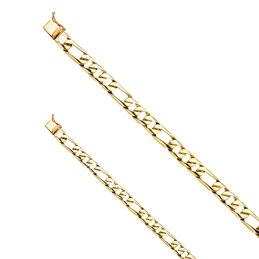 14k Yellow Gold Figaro Link Bracelet - 8" | Elegant 14KY Gold Chain Bracelets for Men and Women | Weight 15.1 | Men’s Jewelry for Gift