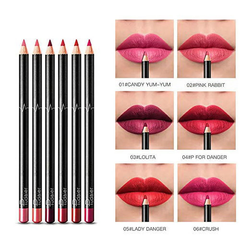 18 Color Lip Liner Professional Matte Lip Liner Pencil Set Waterproof Long Lasting Smooth Natural Lip Liner Pen Makeup Cosmetic(18pcs a set)