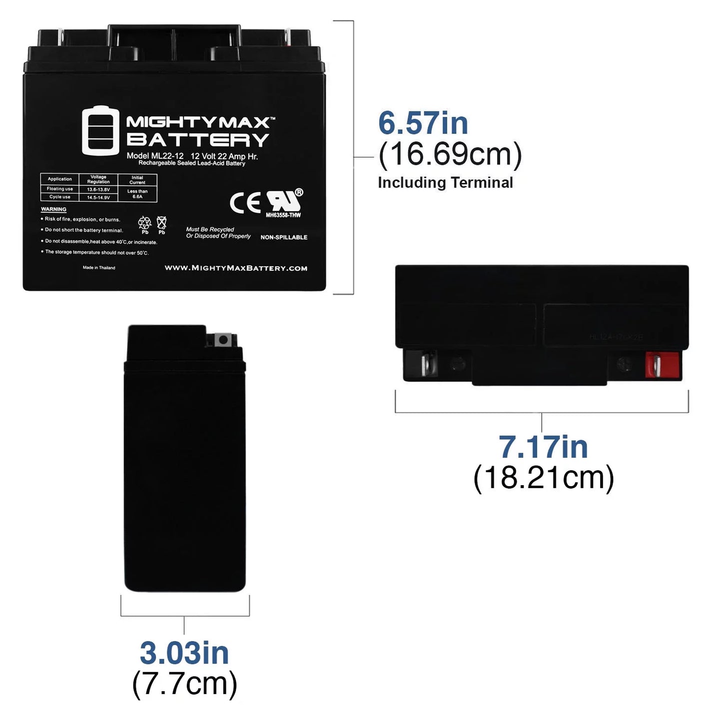 12V 22AH Battery for Alante Jr Scooter Wheelchair GP 200 - 4 Pack