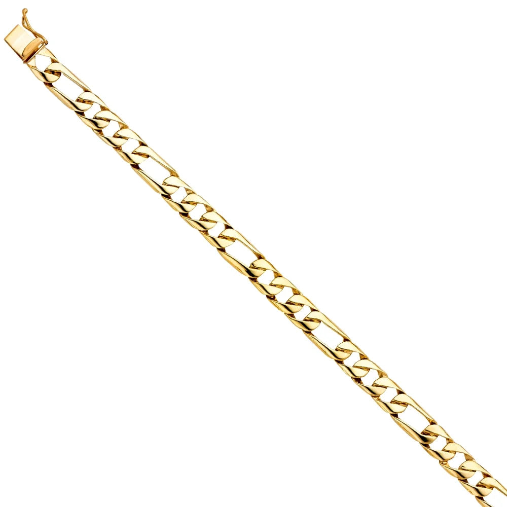 14k Yellow Gold Figaro Link Bracelet - 8" | Elegant 14KY Gold Chain Bracelets for Men and Women | Weight 15.1 | Men’s Jewelry for Gift