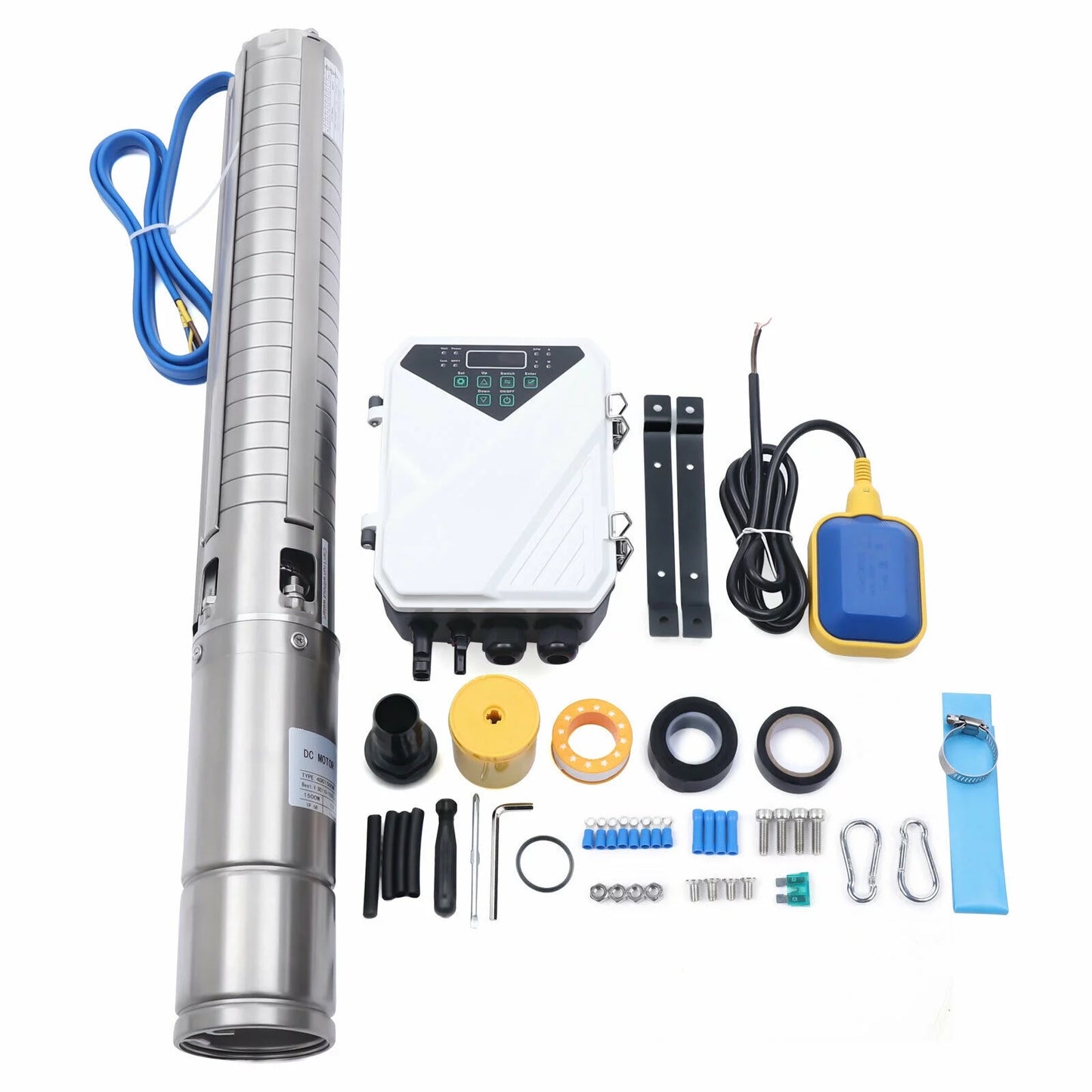 4" 2  110V Solar aqua Pump Submersible MPPT Controller Kit DC Deep Well Pump