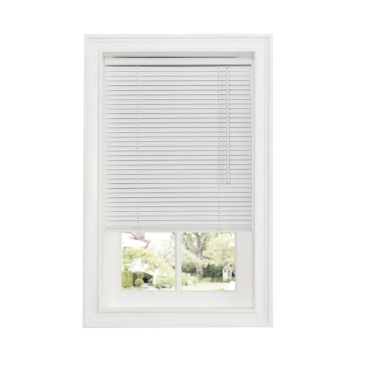 Amanecer Collection Cordless Vinyl 1-Inch Light Filtering Mini Blind- Pearl White - 36" x 64" (Actual Measurement 35.5