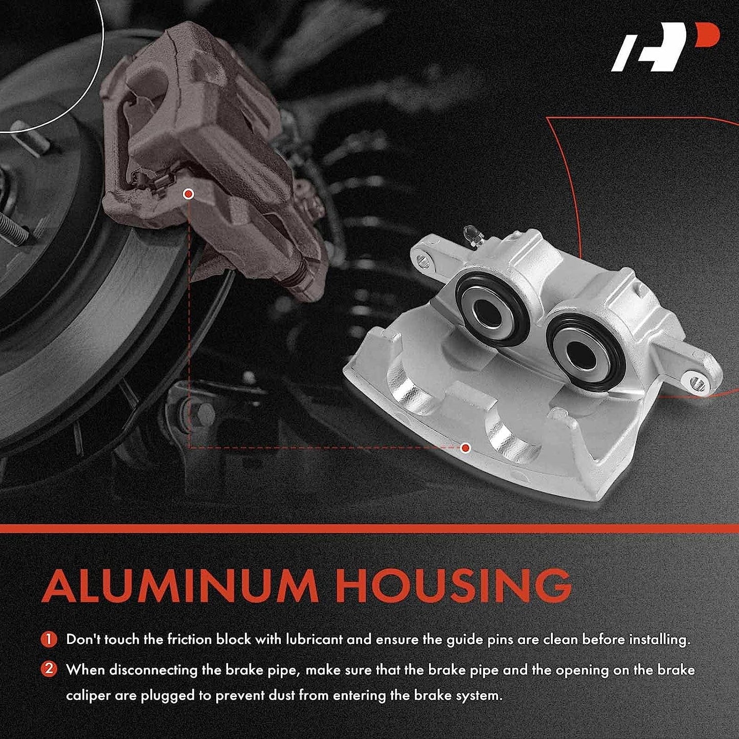 A-Premium Disc Brake Caliper Assembly Without Bracket appropriate with Select Dodge Models - M300/RM300 1973-1974, M350/R300 1974 - Front Left Driver Side