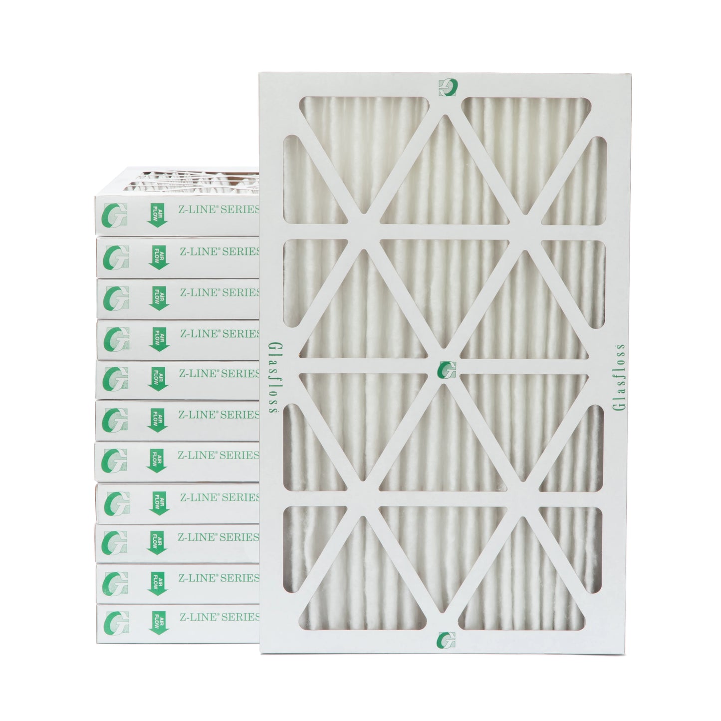 Actual Size: 9-1/2 x 19-1/2 x 1-3/4. 12 Pack of 10x20x2 MERV 10 Pleated 2" Inch Air Filters by Glasfloss