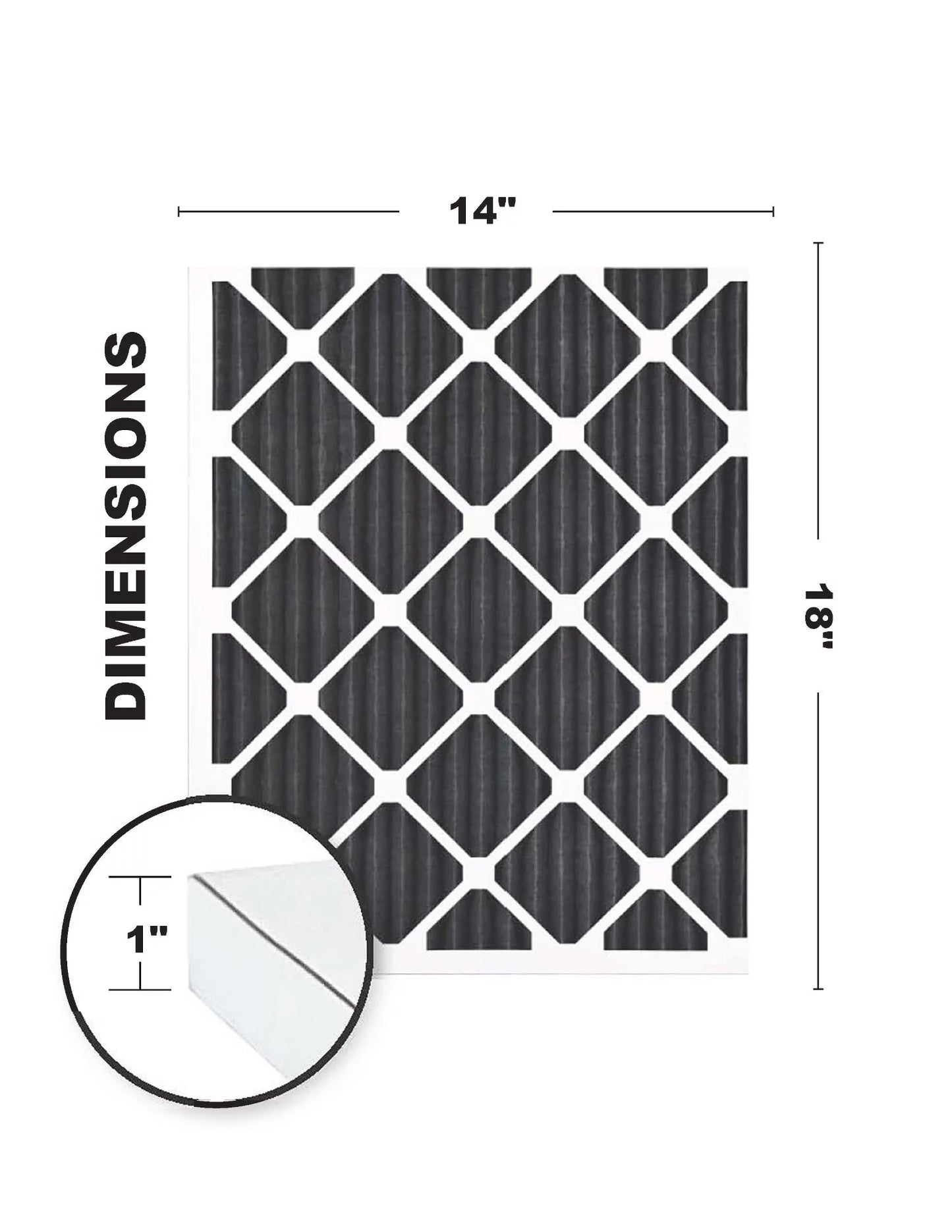 Accumulair Carbon 14x18x1 MERV 10 Odor Eliminating Air Filter (4 Pack)