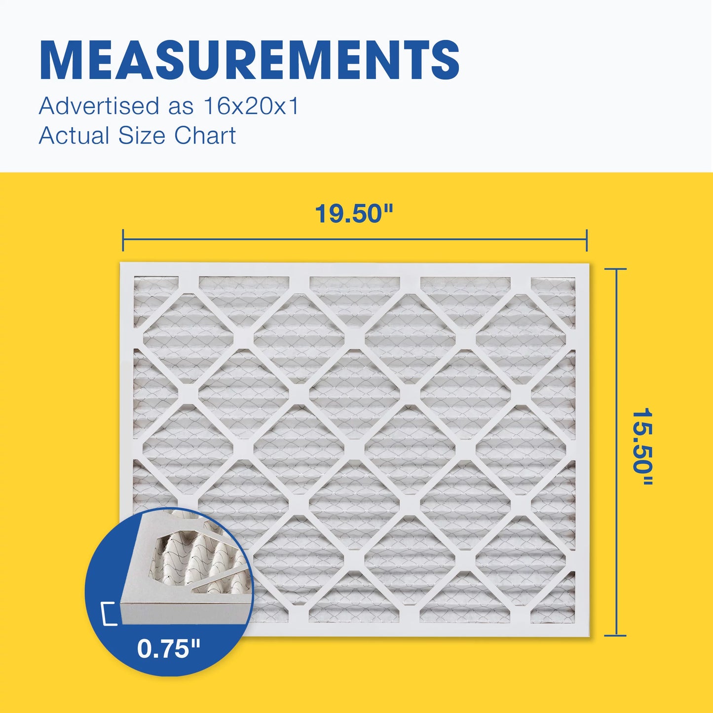 Aerostar 16x20x1 MERV 13 Pleated Air Filter, AC Furnace Air Filter, 4 Pack