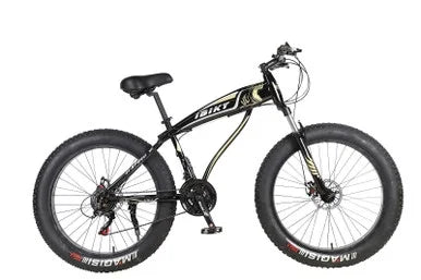 26 Inch 21 Speed 4.0 Fat Tire Bike Snow and Grass Sand Bike MTB Shark Black