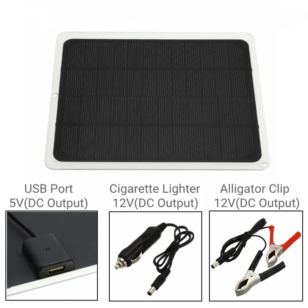 Anself 20W Monocrystalline Silicon Solar Panel for Camping Hiking Portable Charging Device