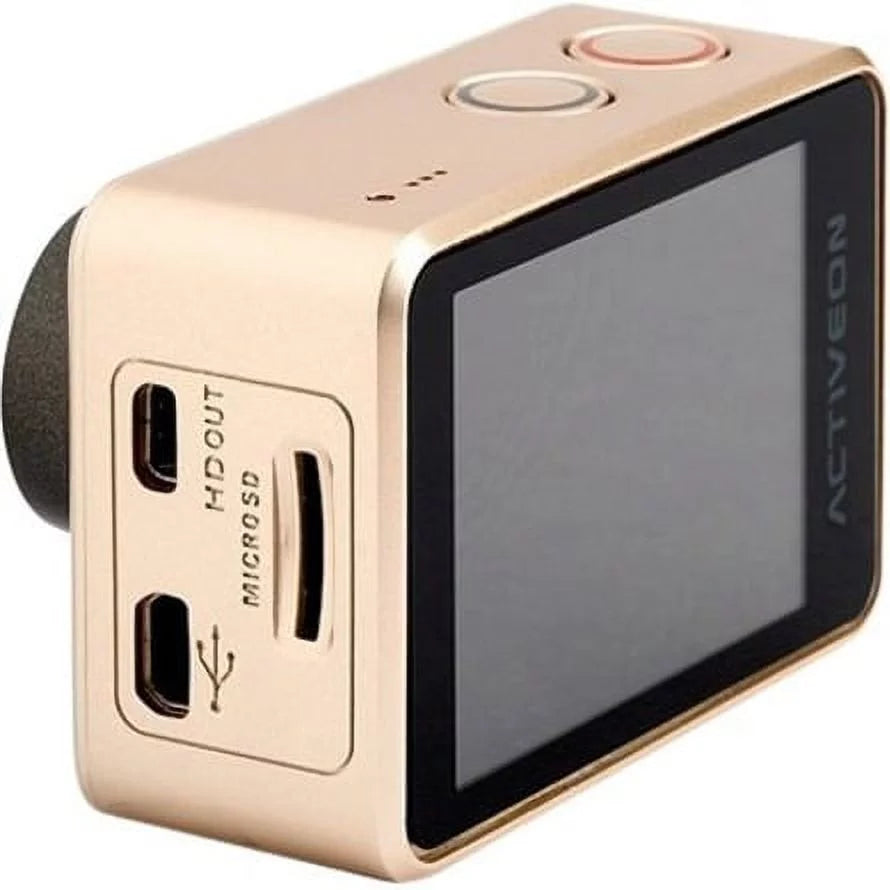 ACTIVEON Digital Camcorder, 2" LCD Touchscreen, CMOS, Full HD, Gold