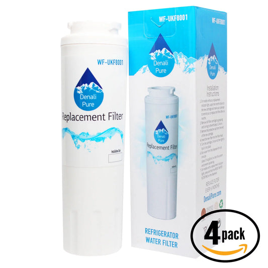 4-Pack Replacement for Whirlpool GI7FVCXWY05 Refrigerator liquid Filter - appropriate with Whirlpool 4396395 Fridge aqua Filter Cartridge - Denali Pure Brand