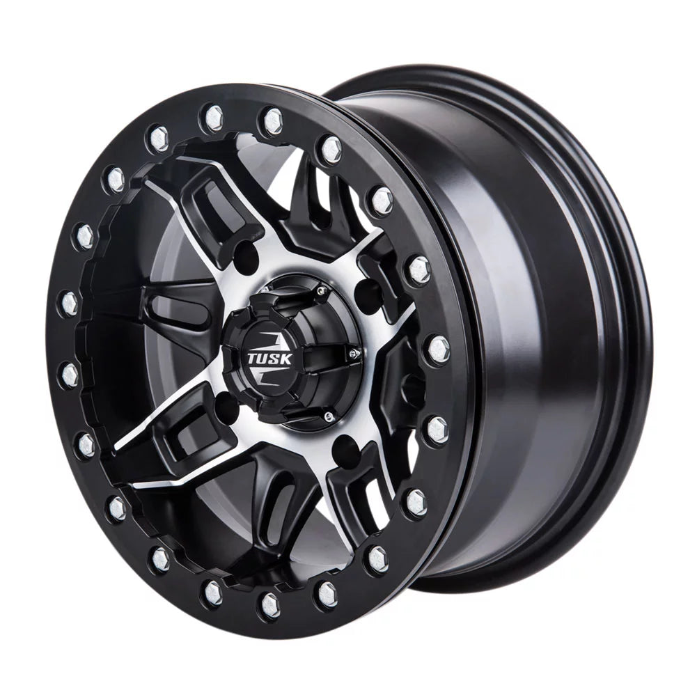 4/137 Tusk Wasatch Beadlock Wheel 15x7 5.0 + 2.0 Machined/Black For CAN-AM Defender HD10 Pro Lone Star 2021-2022