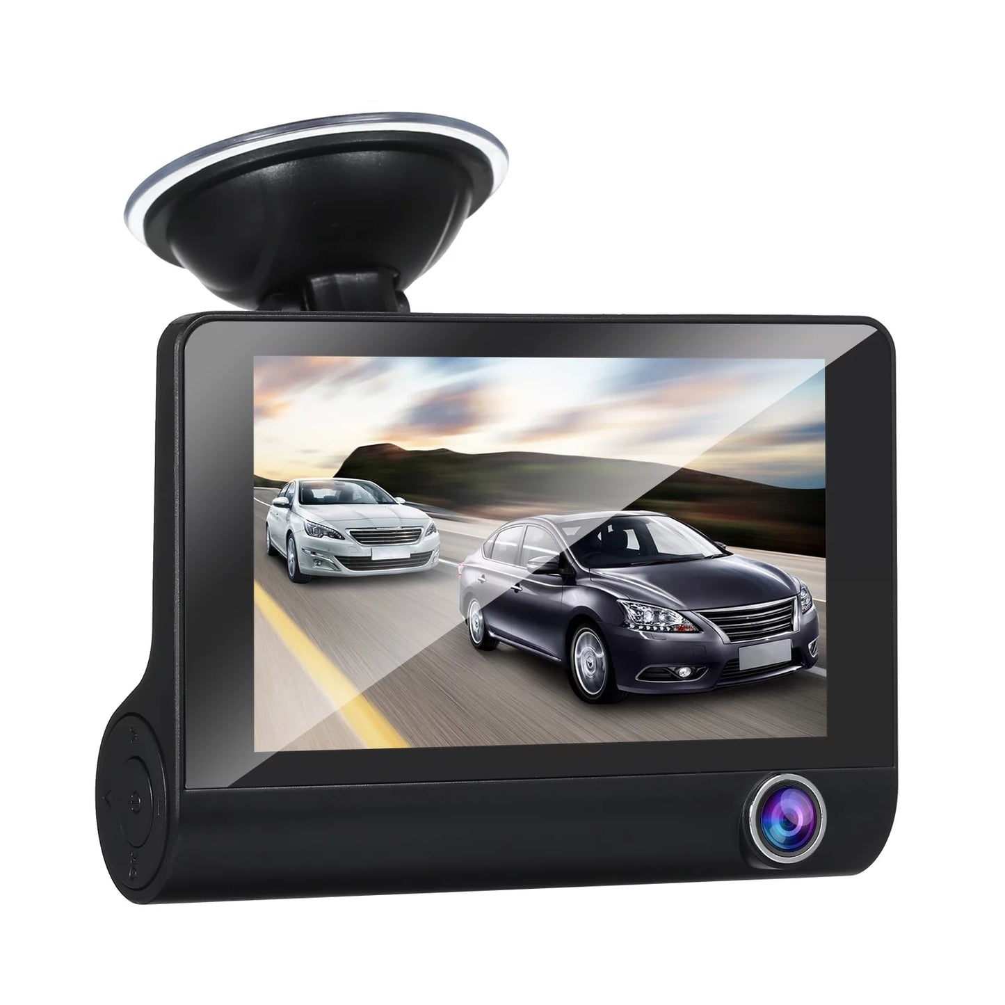 Apexeon Dash Cam， 1080P Full HD Front and Rear Dual Camera, 4 Inch IPS Screen, Wide Angle Vision, Loop Recording， Stay Protected on the Road!