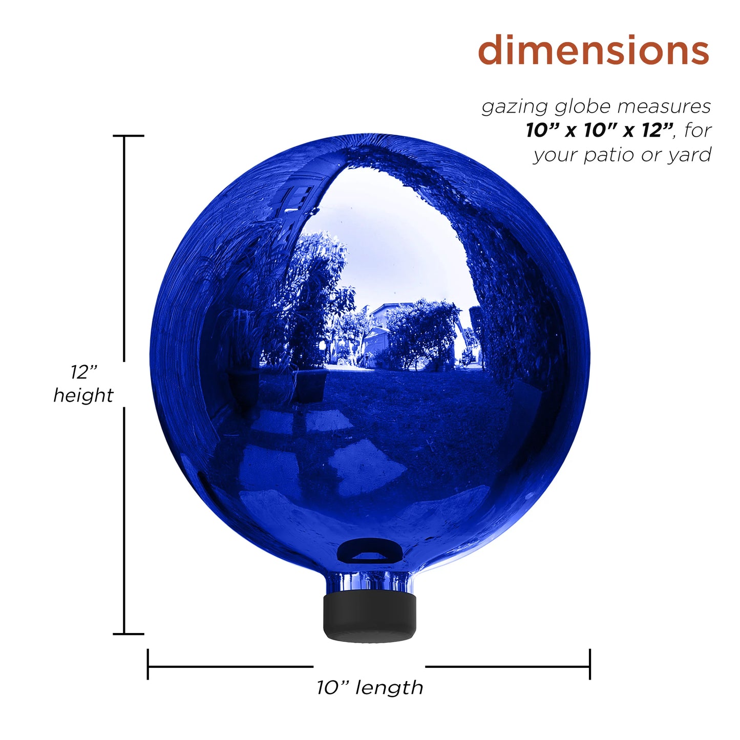 Alpine Corporation 10" Reflective Glass Gazing Globe, Blue