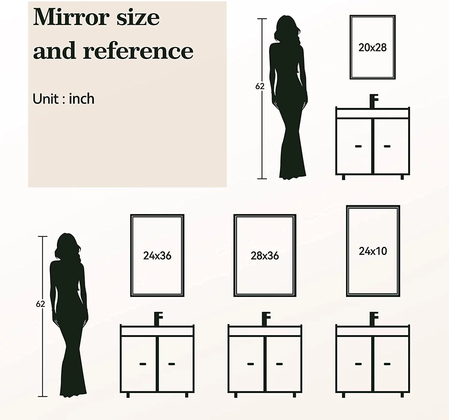 ANTEN 36x28 Inch Backlit Bathroom Mirror with Lights, Anti-Fog, 3000K-6000K, Dimmable LED Bathroom Mirror, Wall-Mounted Lighted Bathroom Mirror, Touch Sensor, LED Vanity Mirror