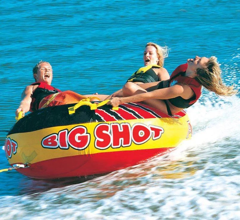 Airhead Big Shot Quadruple Rider craft Lake aqua Towable Open Top Tube (2 Pack)