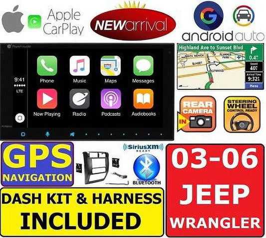 03-06 JEEP WRANGLER TJ GPS NAVIGATION SYSTEM  CARPLAY ANDROID AUTO STEREO