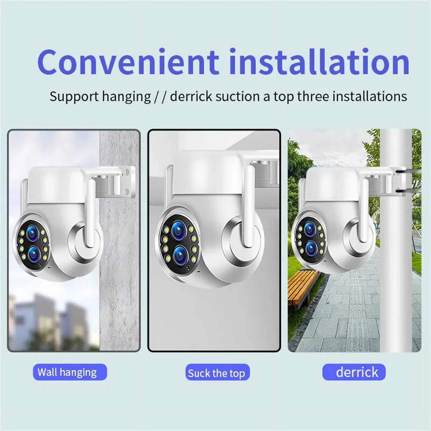 15x Zoom Outdoor Wireless Camera WiFi Surveillance Cameras 1080P Dual Lens Color Night Vision Audio Intercom HD Security CCTV