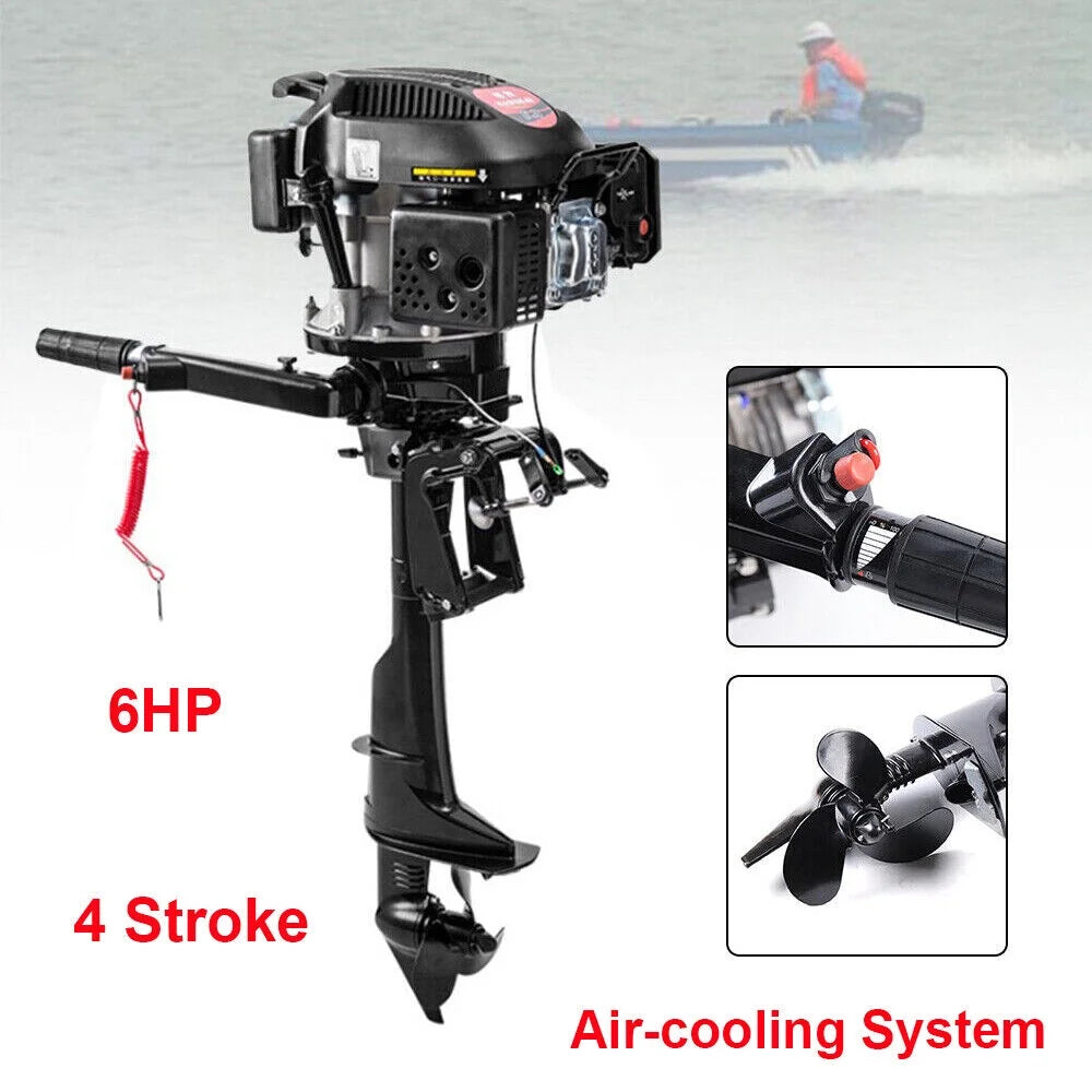 6  4-Stroke Heavy Duty Outboard Motor Fishing ship Engine Air Cooling System