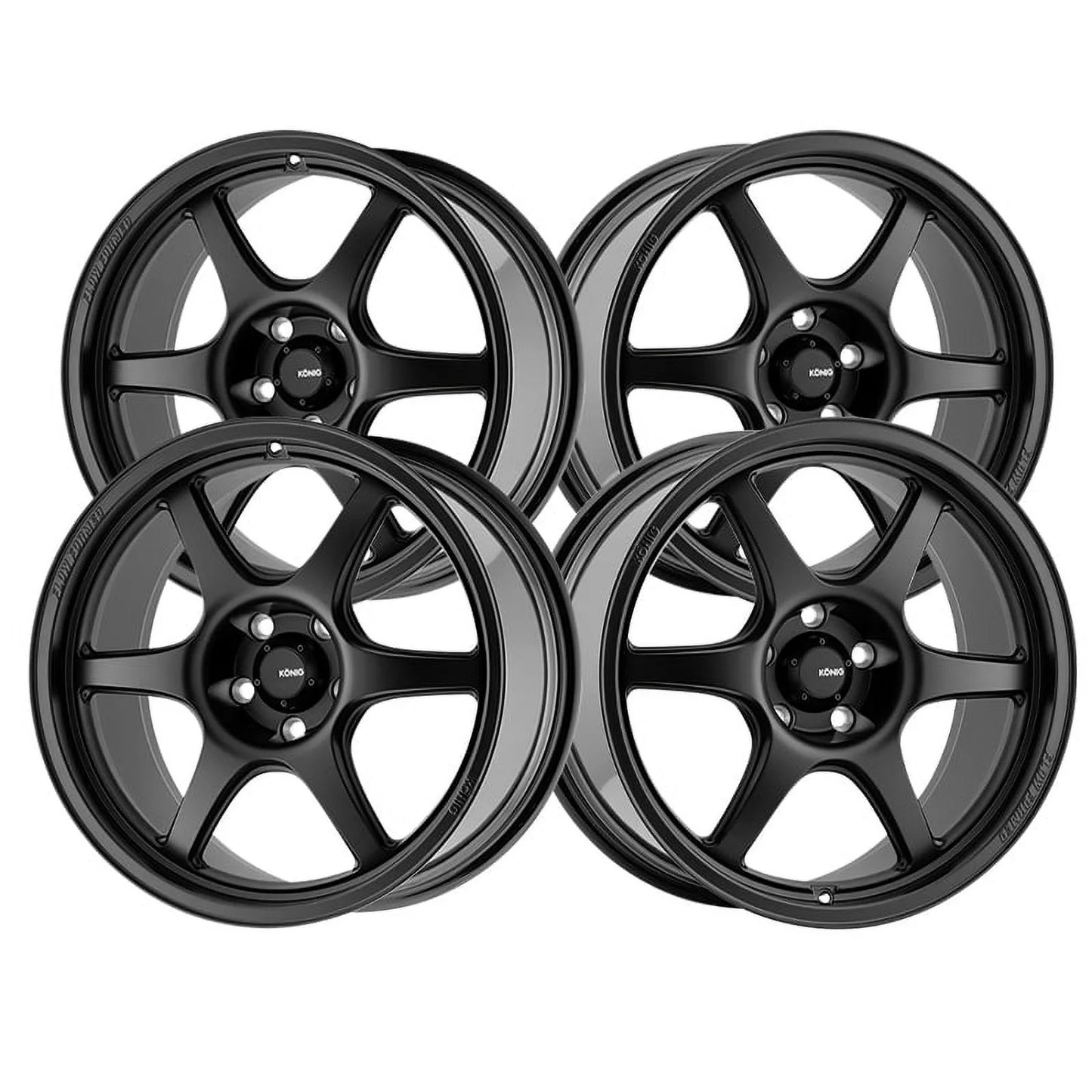 17x8 Konig 106B Hexaform Matte Black Wheel 5x114.3 (38mm)