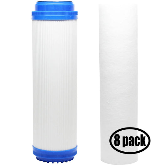 8-Pack Replacement for Filter Kit for 3M Aqua-Pure SS20 EPE-316L RO System - Includes Polypropylene Sediment Filter & Granular Activated Carbon Filter - Denali Pure Brand