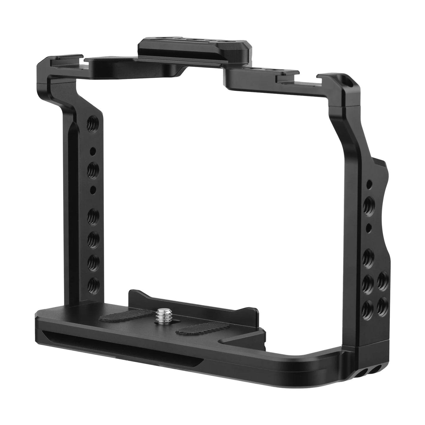 Andoer Camera Cage Aluminum Alloy Video Cage with Dual Cold Shoe Mounts Numerous 1/4 Inch Threads Replacement for  A7IV/ A7III/ A7II/ A7R III/ A7R II/ A7S II