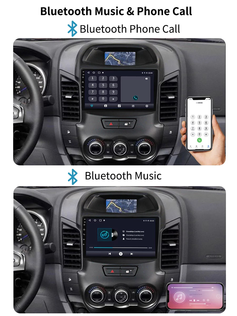 9 inch Carplay Car Radio Stereo For  Ranger 2011 - 2016 GPS Navi Android Screen Multimedia Player Android Auto With Bluetooth