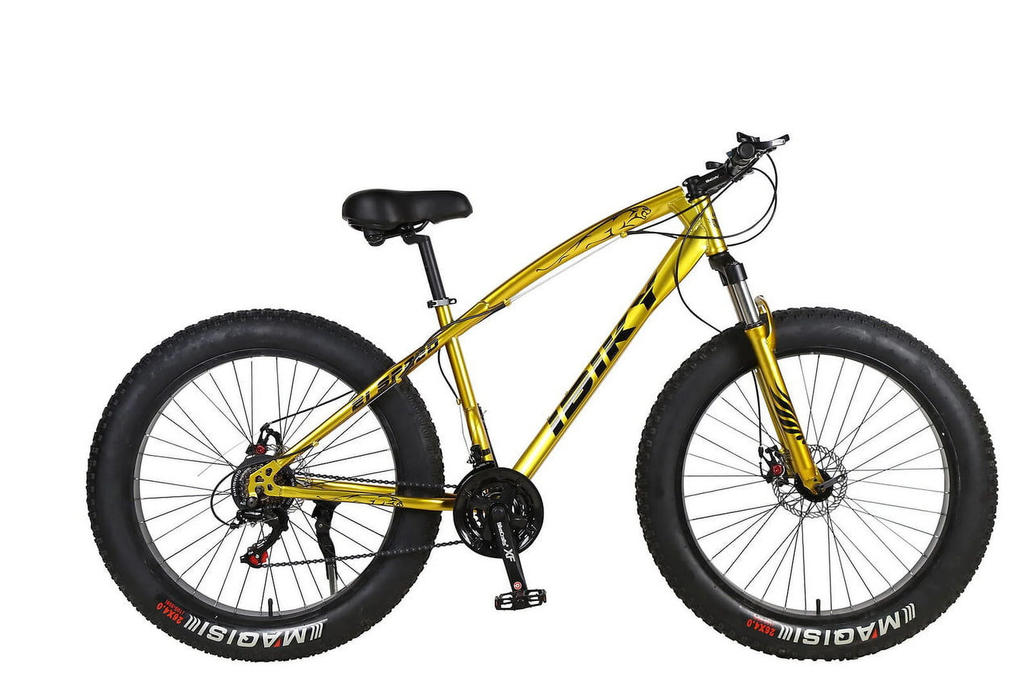 26&amp;quot; 21 Speed 4.0 Fat Tire Mountain Bike Snow Bicycle Grass Sand Fatbike Yellow