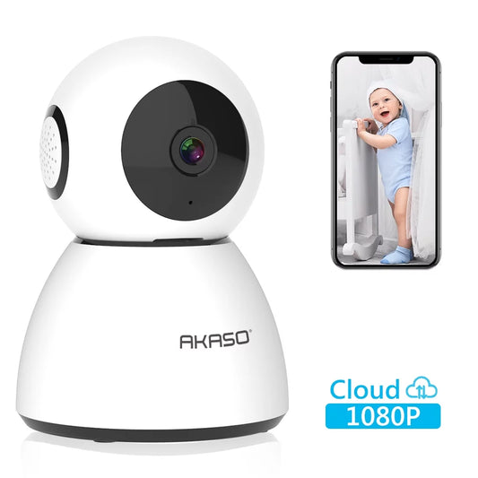 AKASO Security Camera WiFi IP Camera, 1080P FHD Smart Home Surveillance Camera, Baby/Pet Monitor Work with Alexa