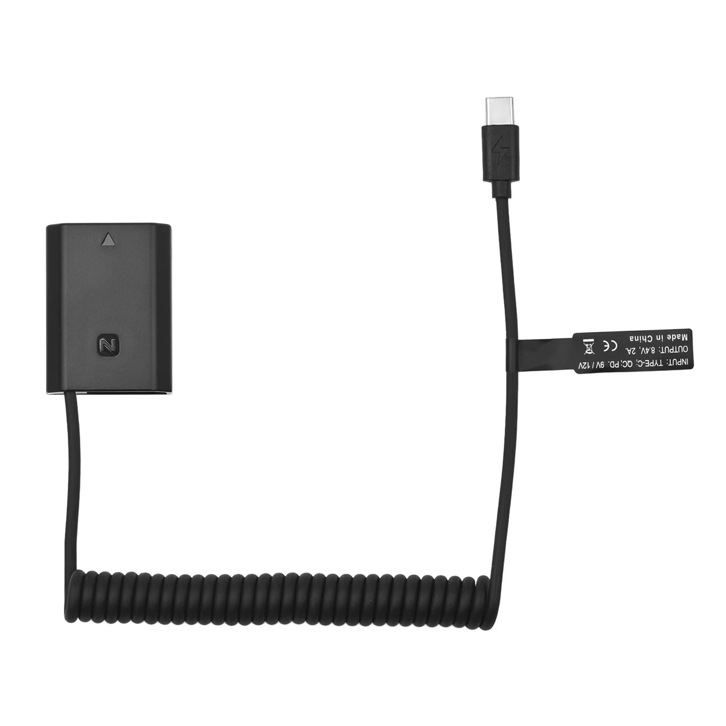 Andoer NP-FZ100 Dummy Battery USB-C Coupler Adapter with USB Type-C Spring Power Cable Replacement for  Alpha A6600 A7C A7III A7SIII A7RIII A7RIV A9 A9II A9R A9S Cameras