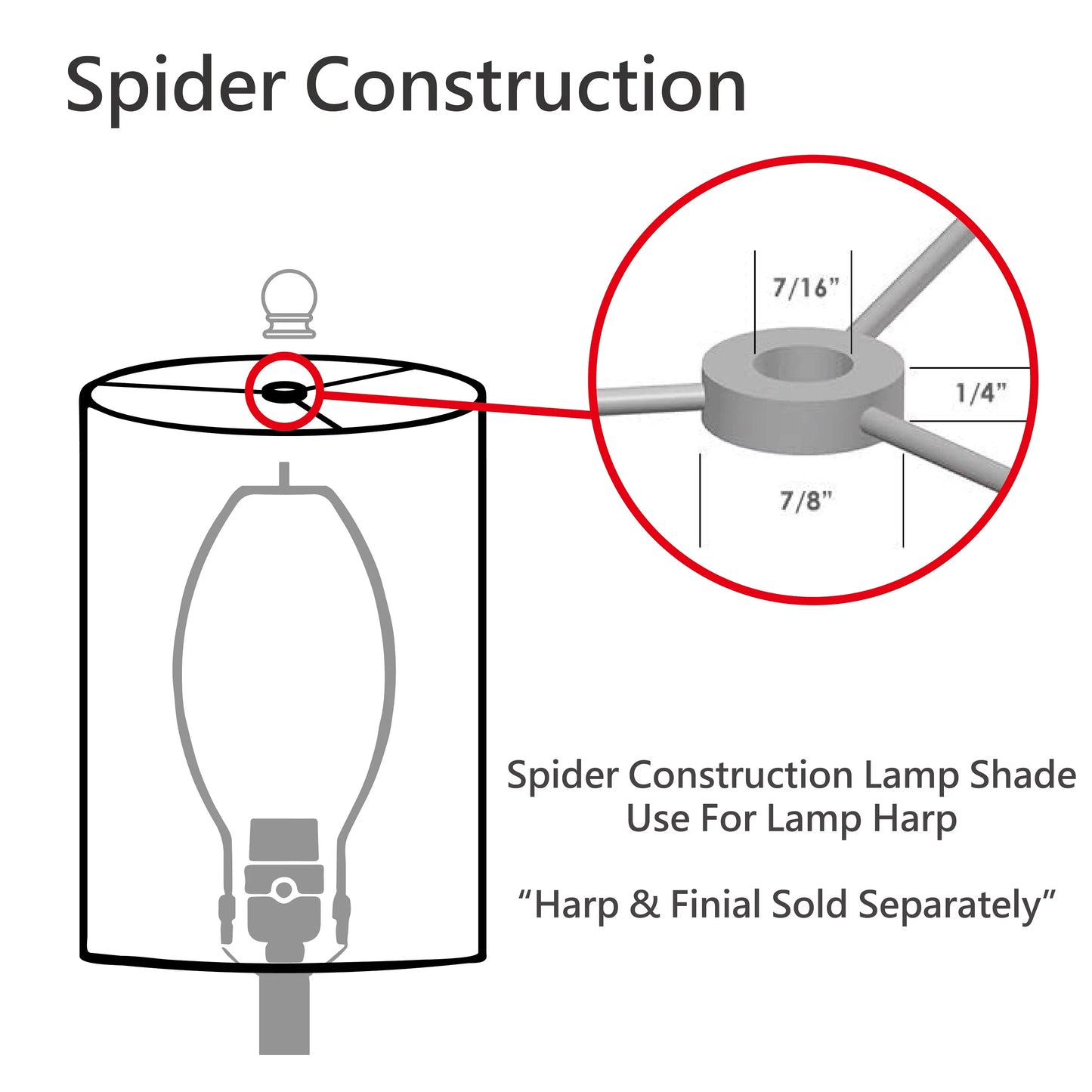 Aspen Creative 32030 Transitional Hardback Empire Shape Spider Construction Lamp Shade in Ivory, 12" wide (6" x 12" x 9")