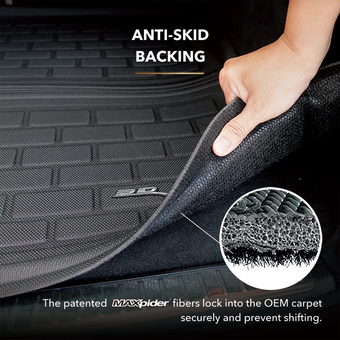 3D MAXpider KAGU Cargo Liner (BLACK) appropriate with AUDI Q7 (4M)/SQ7 (4M) 2017-2024 - Cargo Liner