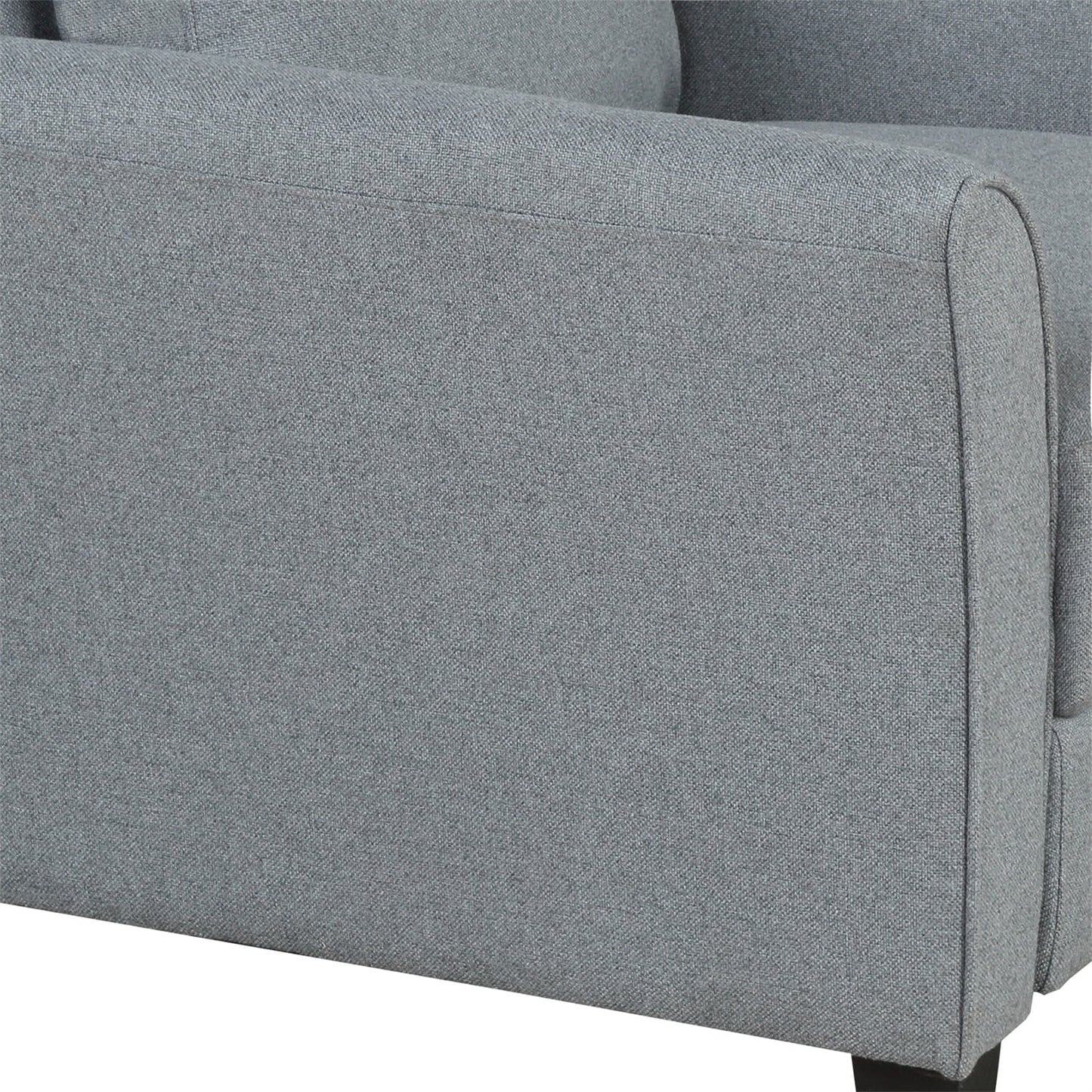 Anself Living Room Furniture chair and 3-seat Sofa (Gray)