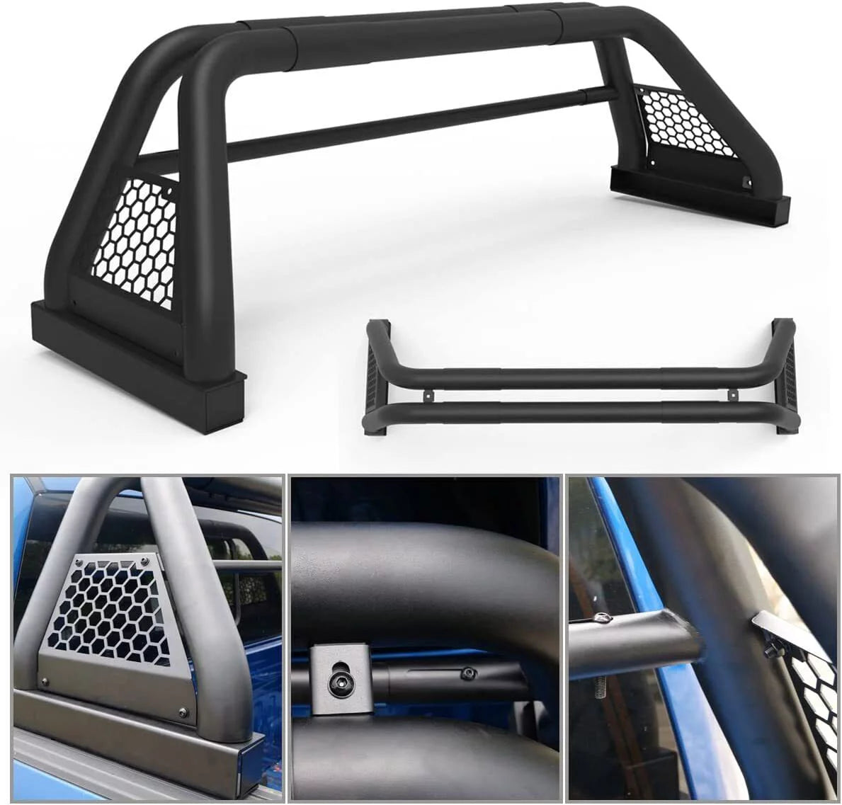 62.9-74.7" Adjustable Truck Roll Sport Bar Chase Rack Bed Bar Fit For 1999-2013 and 2019-2023 Chevy silverado/GMC sierra