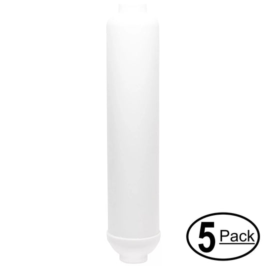 5-Pack Replacement for iSpring RCC1UP-AK Inline Filter Cartridge - Universal 10-inch Cartridge for iSpring 123Filter 7-stage 100GPD Reverse Osmosis UV Alkaline Filter - Denali Pure Brand