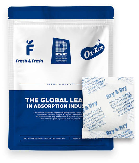 50 Gram [50 Packs] "Dry & Dry" Premium Silica Gel Packets Desiccant Dehumidifiers - Rechargeable Fabric