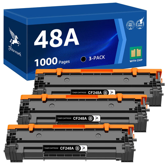 48A Toner Cartridge Replacement for  48A CF248A for  Laserjet Pro MFP M15w M29w M28w M15a M15 M14 M17 M28 M31 M31w M28a M29a M30w M16a M16w Printer Black Toner (3 Pack)