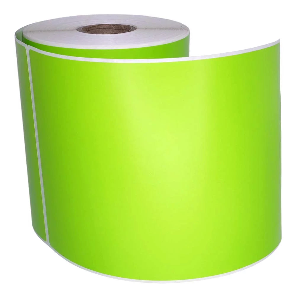 6 Rolls 4"x6" GREEN Color Direct Thermal Shipping Label matching with Zebra Eltron Printers