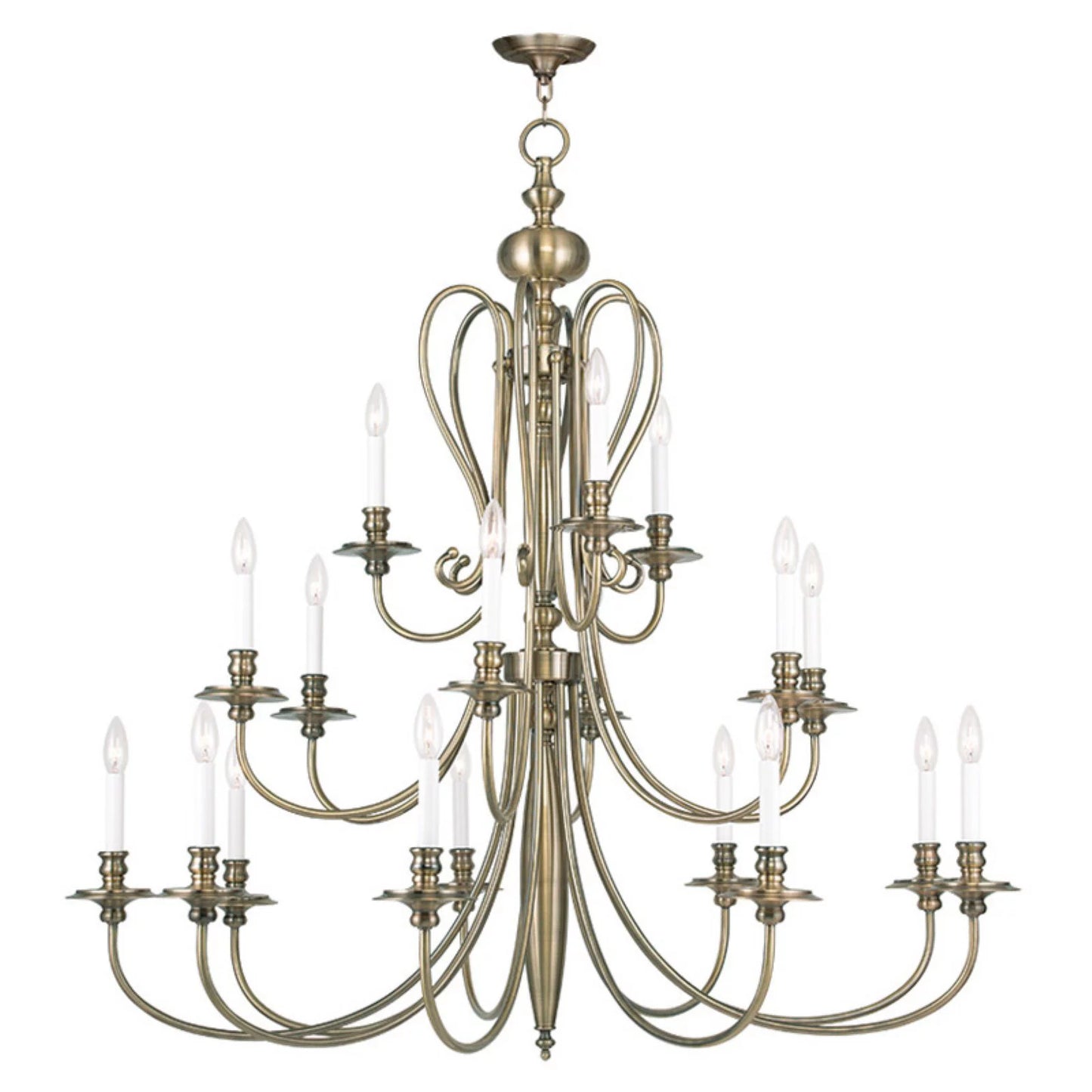 5179-01-Livex Lighting-Caldwell - 18 Light Chandelier in Traditional Style - 46 Inches wide by 44 Inches high