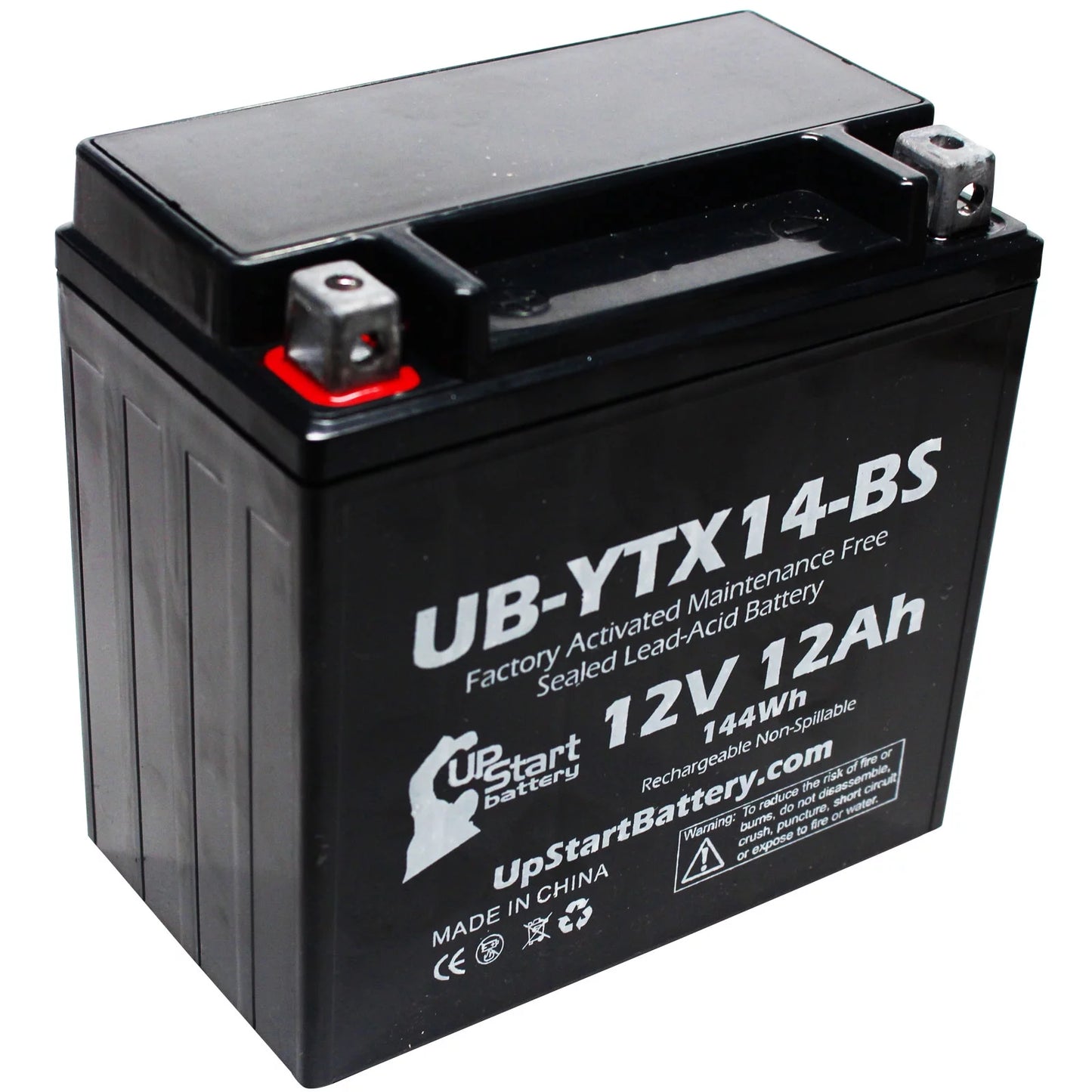 5-Pack UpStart Battery Replacement for 2010  F800ST, GS 800 CC Factory Activated, Maintenance Free, Motorcycle Battery - 12V, 12AH, UB-YTX14-BS