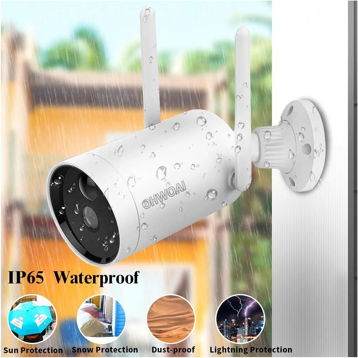 《Truly Wireless & Two-Way Audio》Outdoor Solar Powered Rechargeable Battery Camera, Surveillance WiFi Camera with Solar Panel, Security Home IP Camera, PIR Motion Detection, Waterproof, Night Vision