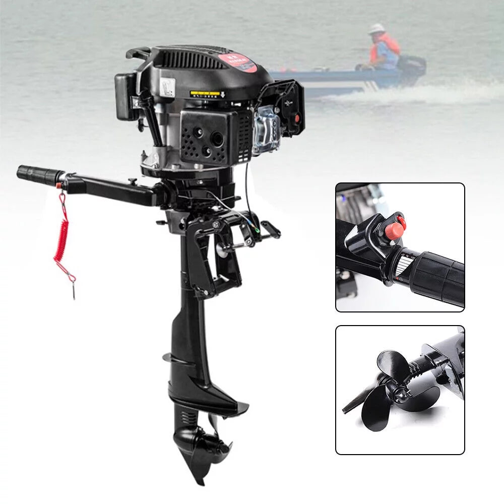 6  4-Stroke Heavy Duty Outboard Motor Fishing ship Engine Air Cooling System