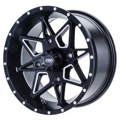 4/137 ITP Tornado Wheel 14x7 5.0 + 2.0 Matte Black for Kawasaki BRUTE FORCE 650 4x4 2005-2011