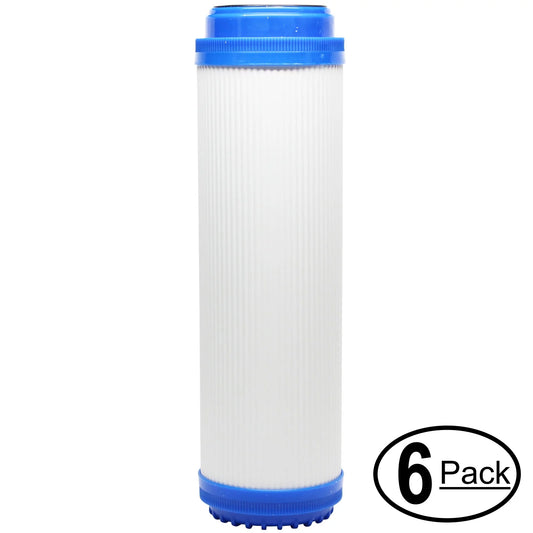 6-Pack Replacement for iSpring RCS5T Granular Activated Carbon Filter - Universal 10-inch Cartridge for iSpring Commercial Reverse Osmosis System - Denali Pure Brand