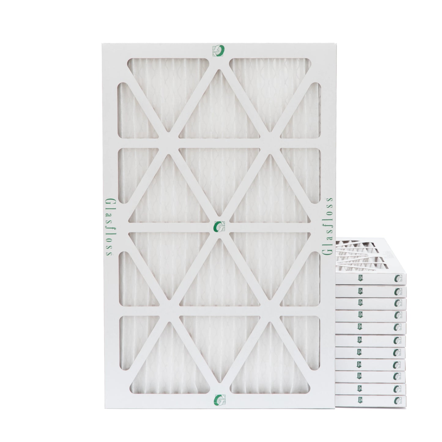 Actual Size: 11-1/2 x 19-1/2 x 7/8. 12 Pack of 12x20x1 MERV 13 Pleated Air Filters by Glasfloss