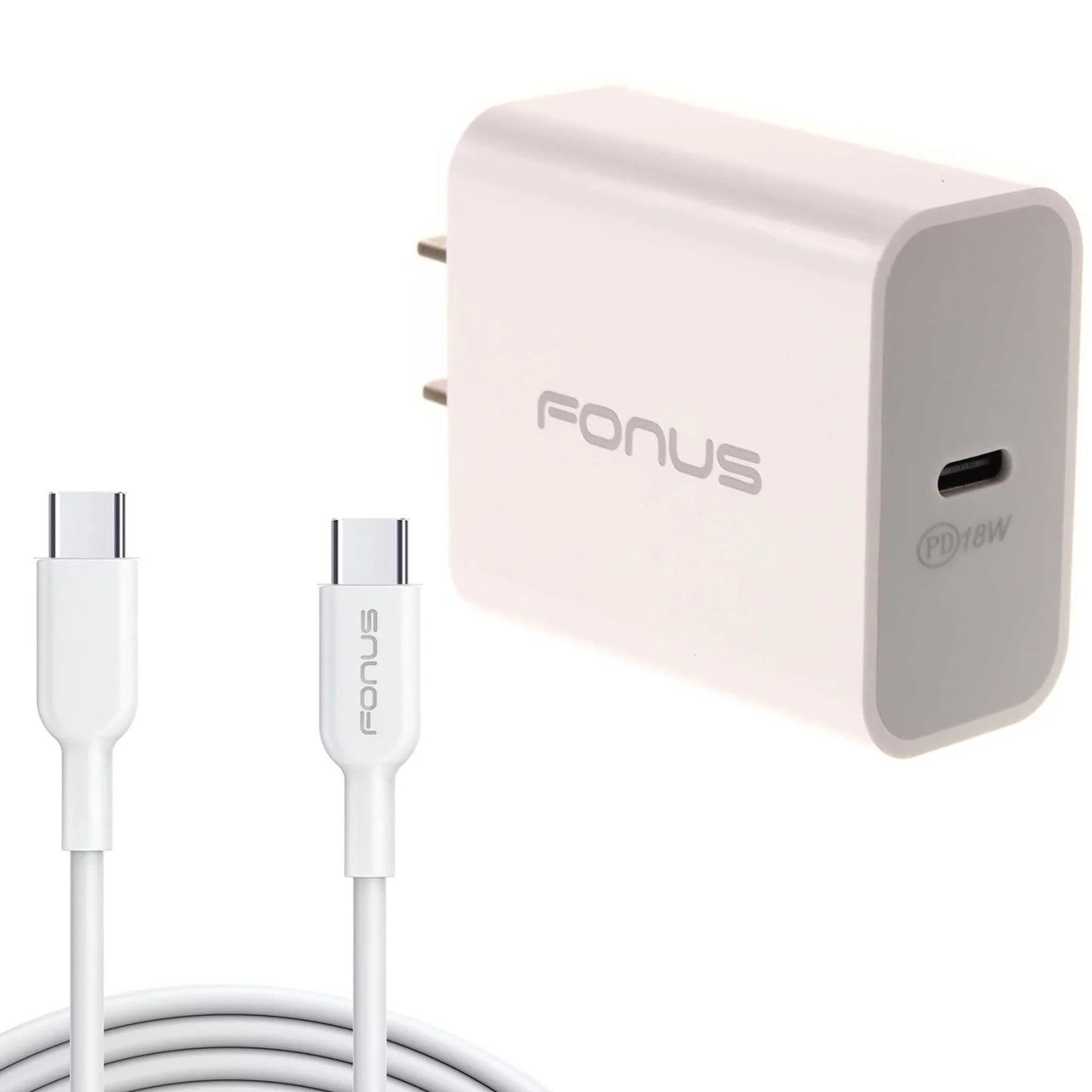 18W PD Home Charger Fast Type-C 10ft Long Cable Quick Power Adapter USB-C Wall D3N for Nubia RedMagic 5S - OnePlus 8, 5T, 6, 6T, 7T, Pro, 5G McLaren, 7 Pro, 8T Plus -  Phone 2